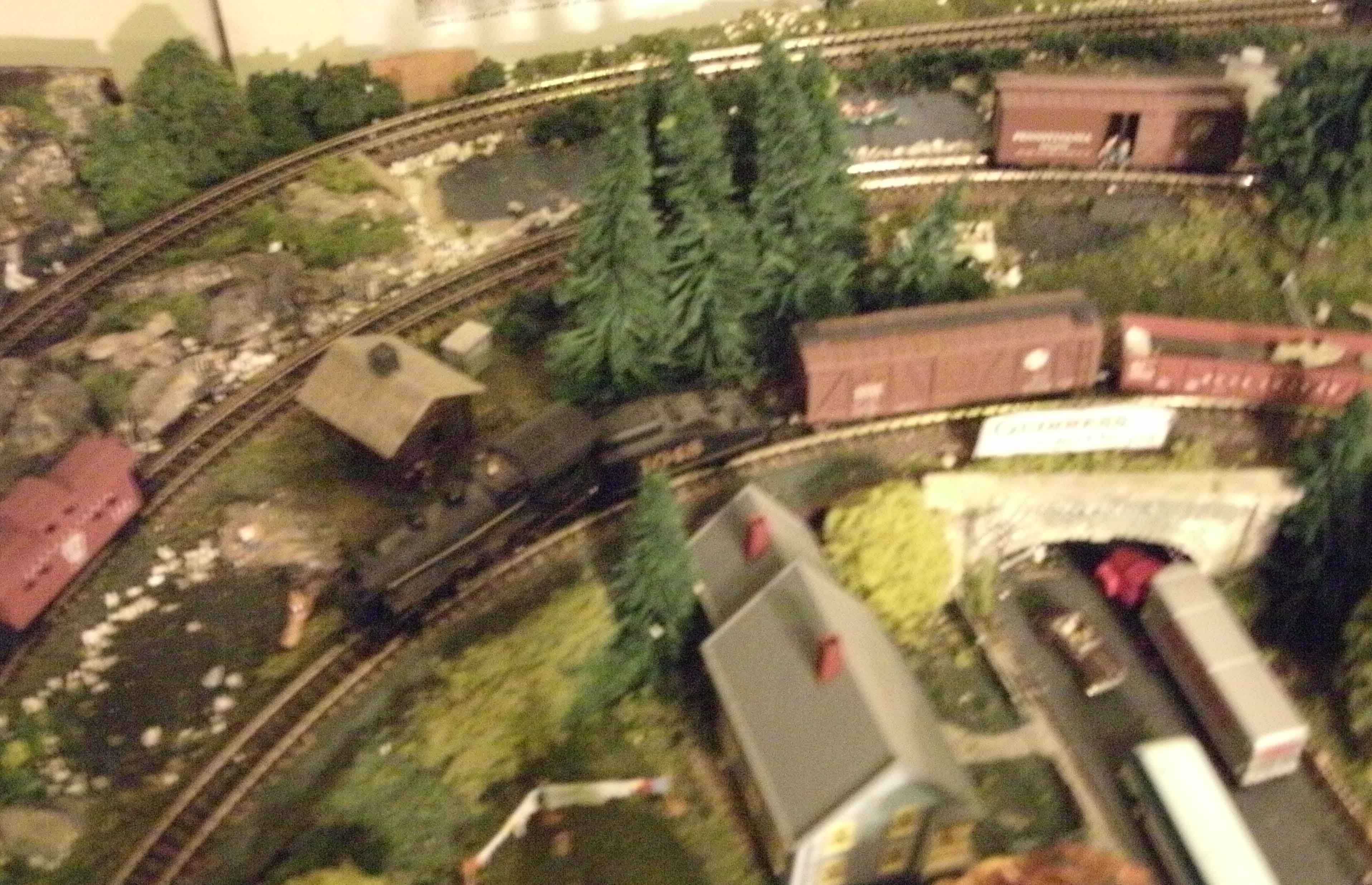  model train layout. The layout is built in N scale with lots of