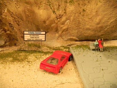 Model Train Layout with Rock Scenery
