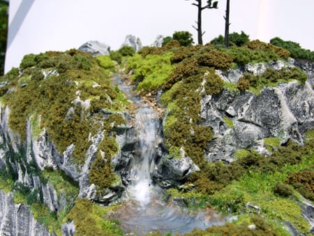 Model Railroad Waterfall Scene