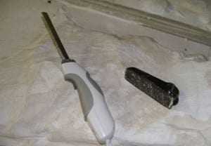 Surform and carving knife for the model train layout.
