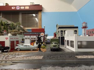gas station on a model railroad