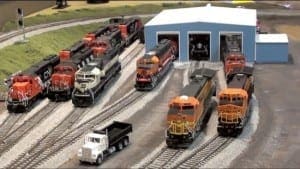 HO model train in action