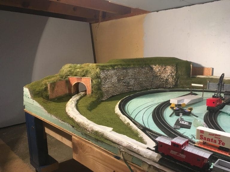 Detailed 4×8 HO Model Train Layout