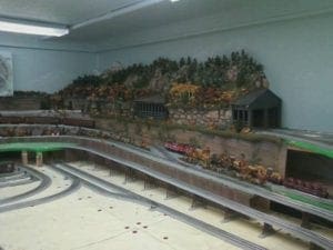 tracks and mountains of the model railroad