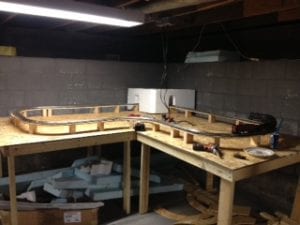 unpainted and unfinished model railroad on a work table
