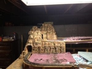 tunnel with paint of the model railroad layout