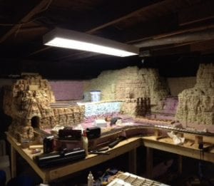 model railroad's mountains in full color