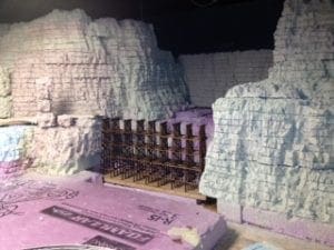 Bridge between two mountains of the model railroad