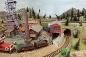 Factory by the model railroad tracks.