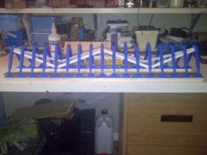 plastic brace of model railroad's bridge