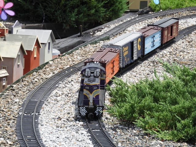 G scale garden model train layout