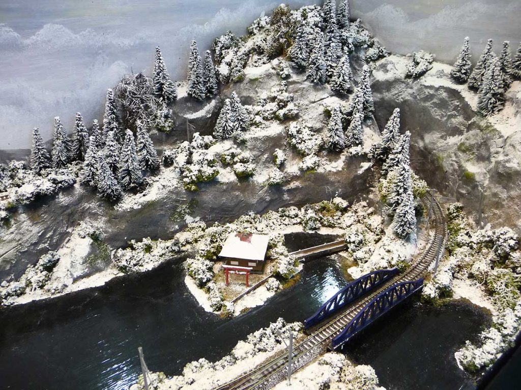 model train scenery winter