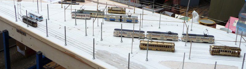 several rails for trolley layout