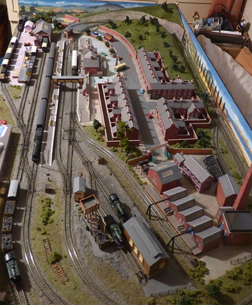 n scale layout backdrop and scenery plus trees